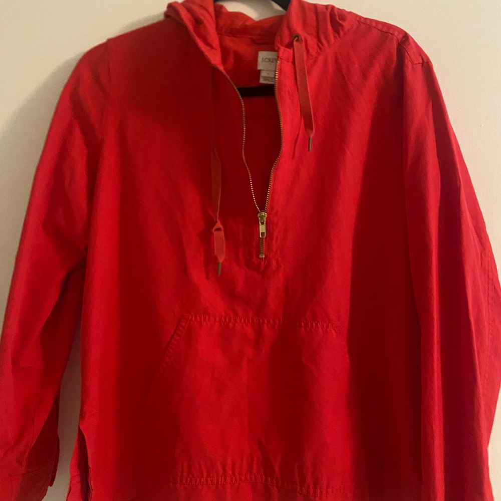 J Crew Red Hooded Pullover/Jacket